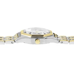 New ROSEFIELD Montre Gemme Blanc cadran bicolore fond blanc bracelet acier bicolore