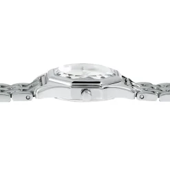 Clearance ROSEFIELD Montre Gemme Blanc cadran argenté fond blanc bracelet acier argenté