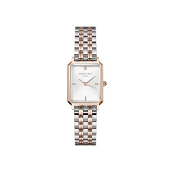 ROSEFIELD Montre Octagon Xs Blanc cadran rose fond blanc bracelet acier rose