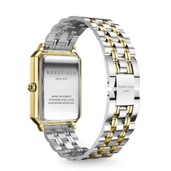 Best ROSEFIELD Montre Octagon Blanc cadran doré fond blanc bracelet acier doré