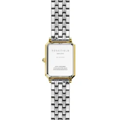 Best ROSEFIELD Montre Octagon Blanc cadran doré fond blanc bracelet acier doré