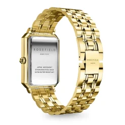 New ROSEFIELD Montre Octagon Blanc cadran doré fond blanc bracelet acier doré