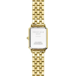 New ROSEFIELD Montre Octagon Blanc cadran doré fond blanc bracelet acier doré
