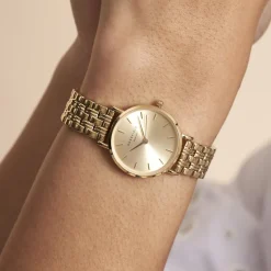 Online ROSEFIELD Montre Small Edit Champagne cadran doré fond champagne bracelet acier doré