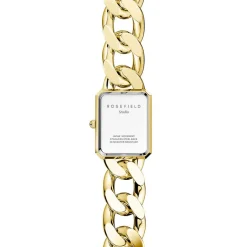 Clearance ROSEFIELD Montre Studio 18 Blanc cadran doré fond blanc bracelet acier doré
