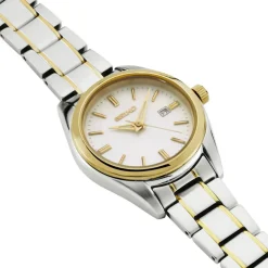 Clearance SEIKO Montre Classique Nacre cadran bicolore fond nacre bracelet acier bicolore