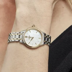 New SEIKO Montre Classique Nacre cadran bicolore fond nacre bracelet acier bicolore