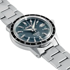 Best SEIKO Montre Presage Bleu London cadran argenté fond bleu london bracelet acier argenté