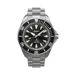 Discount SEIKO Montre Prospex Noir cadran argenté fond noir bracelet acier argenté