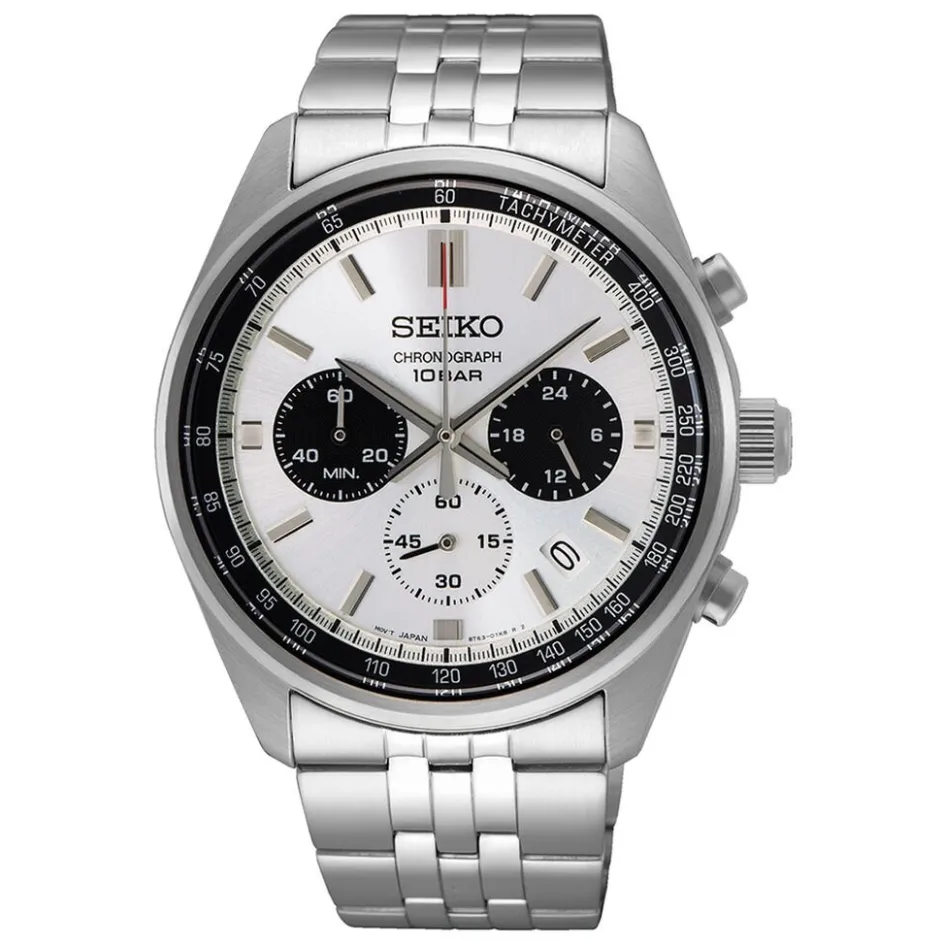 Online SEIKO Montre Sport Bicolore Blanc / Noir cadran bicolore fond bicolore blanc / noir bracelet acier argenté