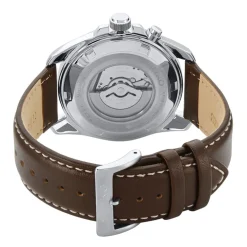 Sale SEIKO Montre Sport Kinetic Vert cadran argenté fond vert bracelet cuir marron