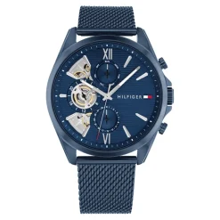 New TOMMY HILFIGER Montre Baker Bleu cadran bleu fond bleu bracelet acier bleu