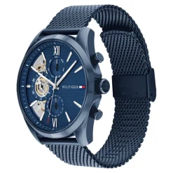 New TOMMY HILFIGER Montre Baker Bleu cadran bleu fond bleu bracelet acier bleu