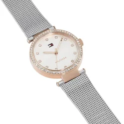 Discount TOMMY HILFIGER Montre Lynn Argenté cadran doré rose fond argenté bracelet acier argenté