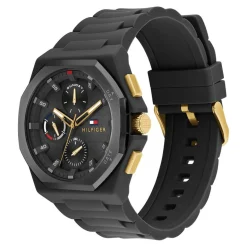 TOMMY HILFIGER Montre Neo Noir cadran noir fond noir bracelet silicone noir