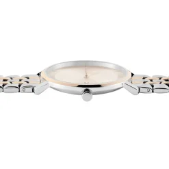 TOMMY HILFIGER Montre Tea Doré cadran argenté fond doré rose bracelet acier bicolore
