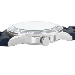 Outlet UPP Montre Axel Bleu cadran argenté fond bleu bracelet silicone bleu