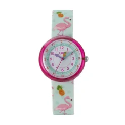 Outlet UPP Montre Beatty Multicolore cadran rose fond multicolore bracelet plastique vert