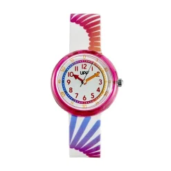 Clearance UPP Montre Beatty Multicolore cadran rose fond multicolore bracelet plastique multicolore