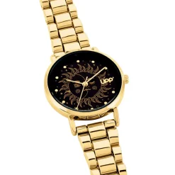 Sale UPP Montre Bl Solena Noir cadran doré fond noir bracelet alliage doré