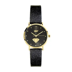 New UPP Montre Crush Noir cadran doré fond noir bracelet synthétique noir