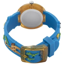 Sale UPP Montre Fuzzy Bicolore cadran orange fond bicolore bracelet plastique bleu
