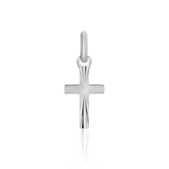 Sale Histoire d'Or Pendentif Bathilde Croix Striee or blanc