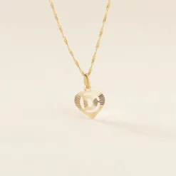 Clearance Histoire d'Or Pendentif Eudocie Coeur Lettre Or Jaune