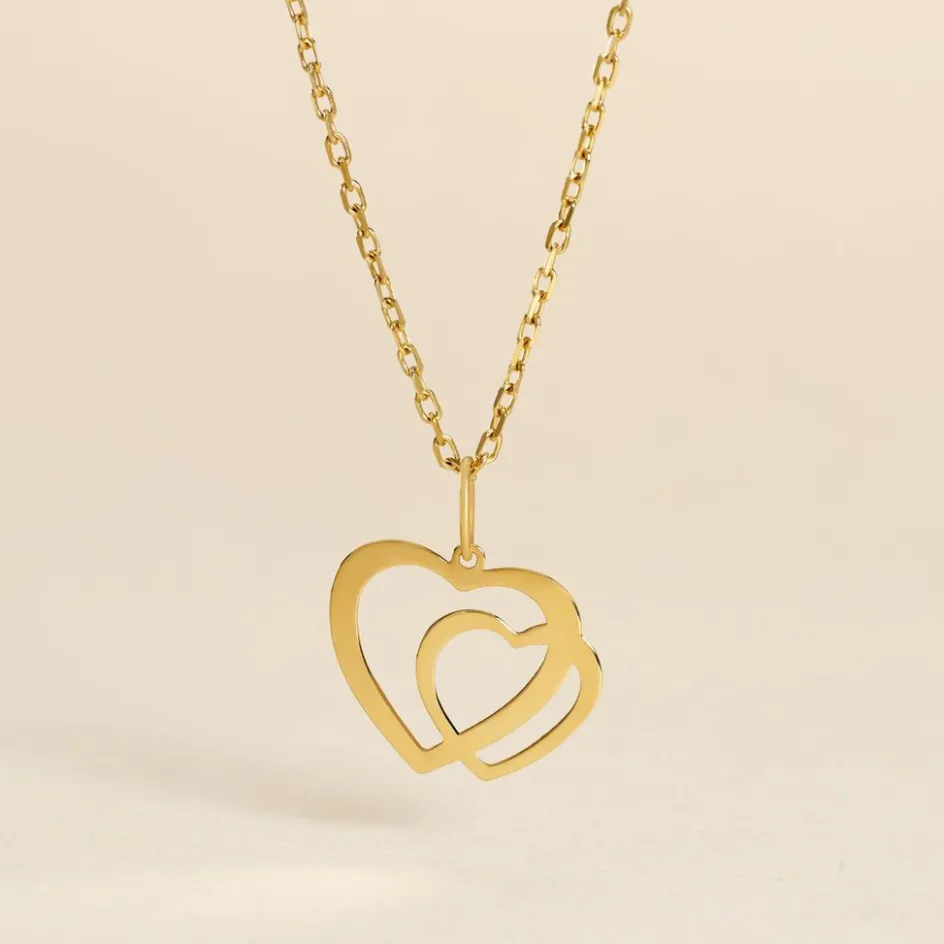 Outlet Histoire d'Or Pendentif Eudocie Coeurs Lisses Or Jaune