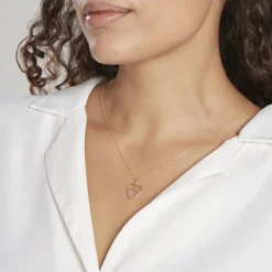 Hot Histoire d'Or Pendentif Eudocie Double Coeurs Or Bicolore