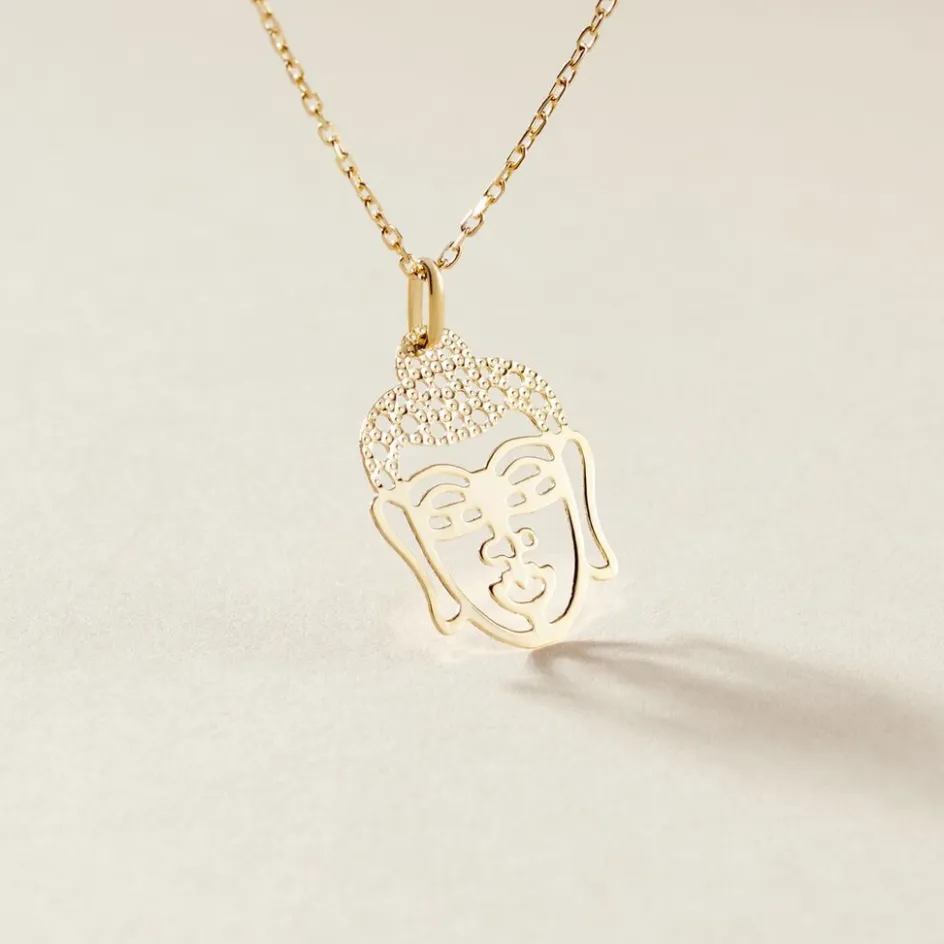 Best Histoire d'Or Pendentif Fazzia Bouddha Or Jaune