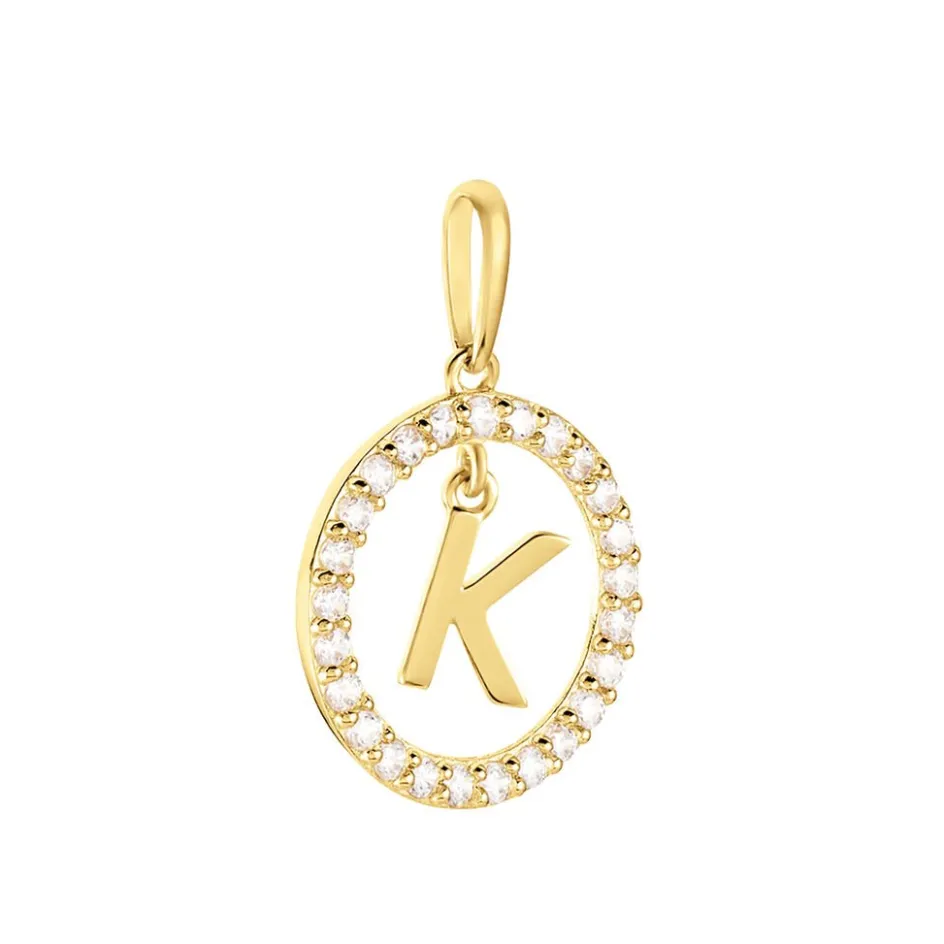 Outlet Histoire d'Or Pendentif Gabe Or Jaune Oxyde De Zirconium
