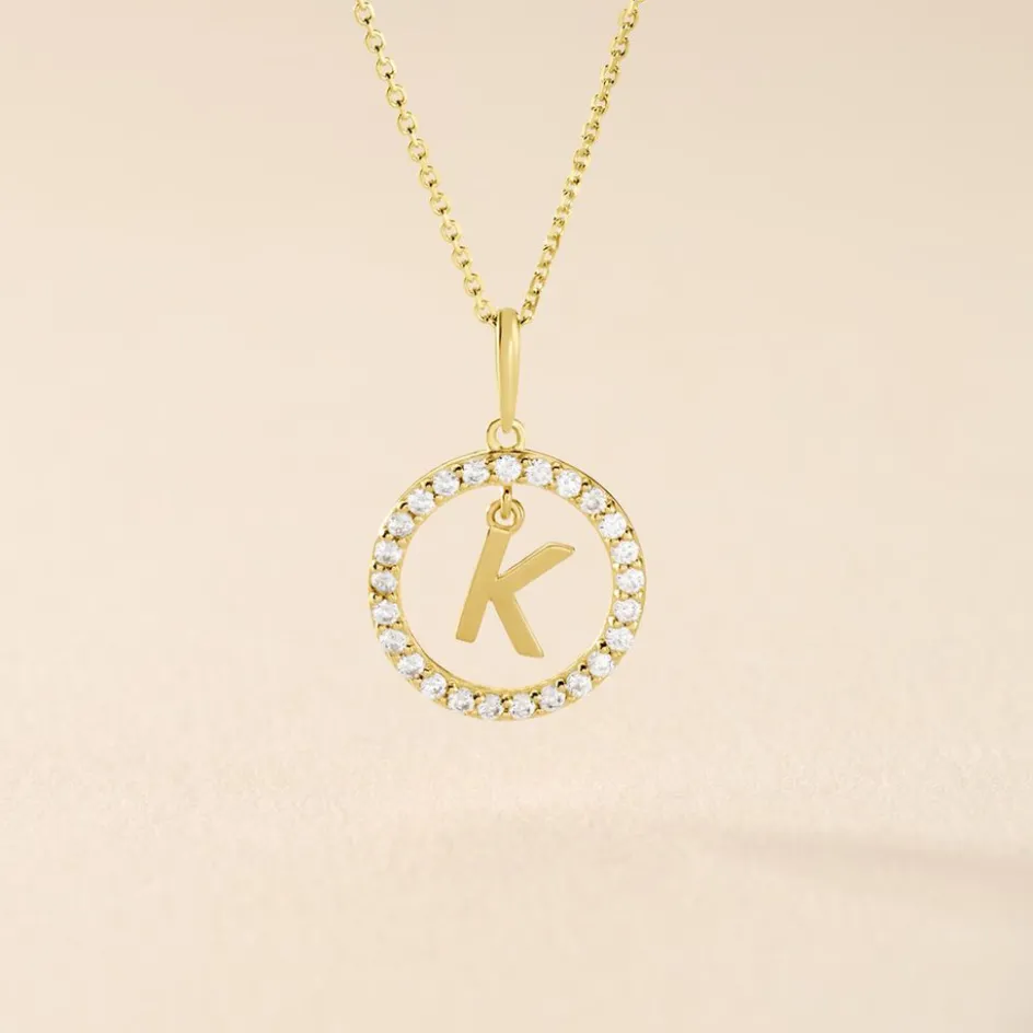 Outlet Histoire d'Or Pendentif Gabe Or Jaune Oxyde De Zirconium