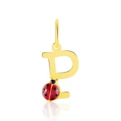 Best Histoire d'Or Pendentif Helidie Coccinelle Lettre Or Jaune