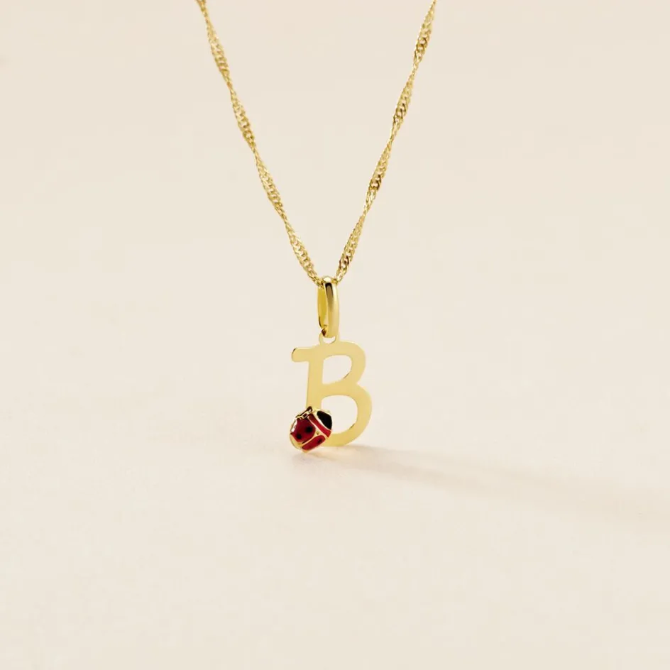 Sale Histoire d'Or Pendentif Helidie Coccinelle Lettre Or Jaune