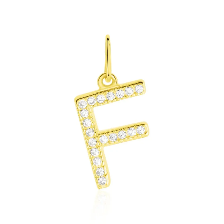 Outlet Histoire d'Or Pendentif Lettre F Or Jaune Oxyde