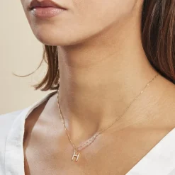 Sale Histoire d'Or Pendentif Lettre H Or Jaune Oxyde