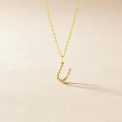 Outlet Histoire d'Or Pendentif Lettre U Or Jaune Oxyde