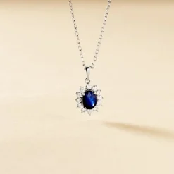 Sale Histoire d'Or Pendentif Diamants or blanc saphir