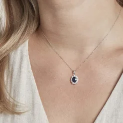 Sale Histoire d'Or Pendentif Diamants or blanc saphir