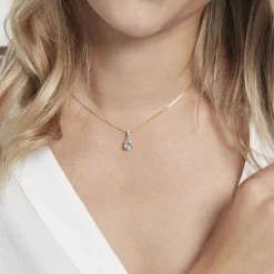 Outlet Histoire d'Or Pendentif Or Jaune Gorgel Topaze Oxydes De Zirconium or jaune topaze bleu sky