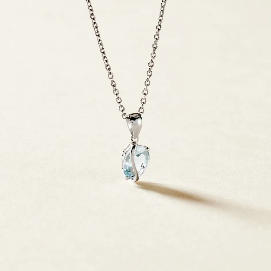 Clearance Histoire d'Or Pendentif Prudencia Or Blanc Topaze or blanc topaze bleue