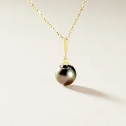 Best Histoire d'Or Pendentif Semi-baroque Or Jaune Perle De Culture De Tahiti