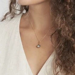 Best Histoire d'Or Pendentif Semi-baroque Or Jaune Perle De Culture De Tahiti