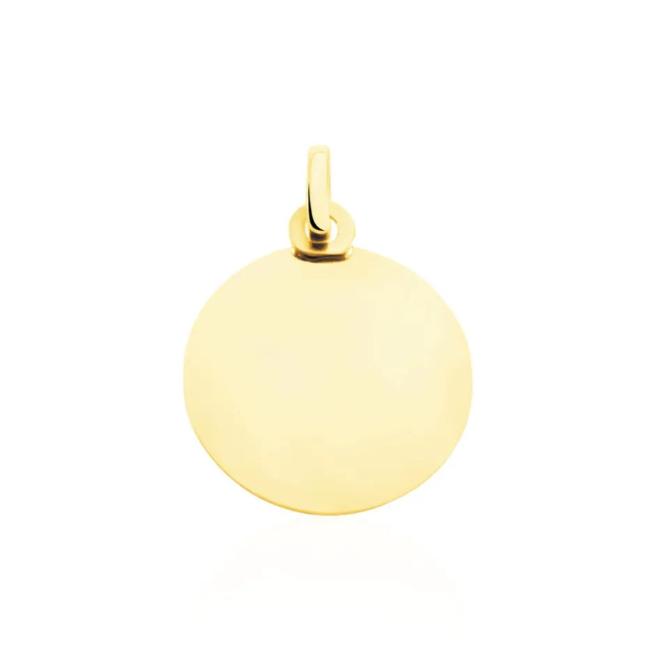 Outlet Histoire d'Or Pendentif Vierge Rond Strie Or Jaune