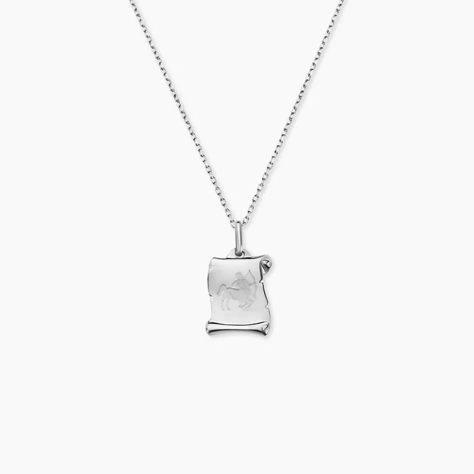 Outlet Histoire d'Or Pendentif Zodiaque Parchemin Argent Blanc