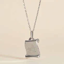 Outlet Histoire d'Or Pendentif Zodiaque Parchemin Argent Blanc