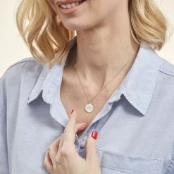 Outlet Histoire d'Or Pendentif Zodiaque Rond Argent Blanc