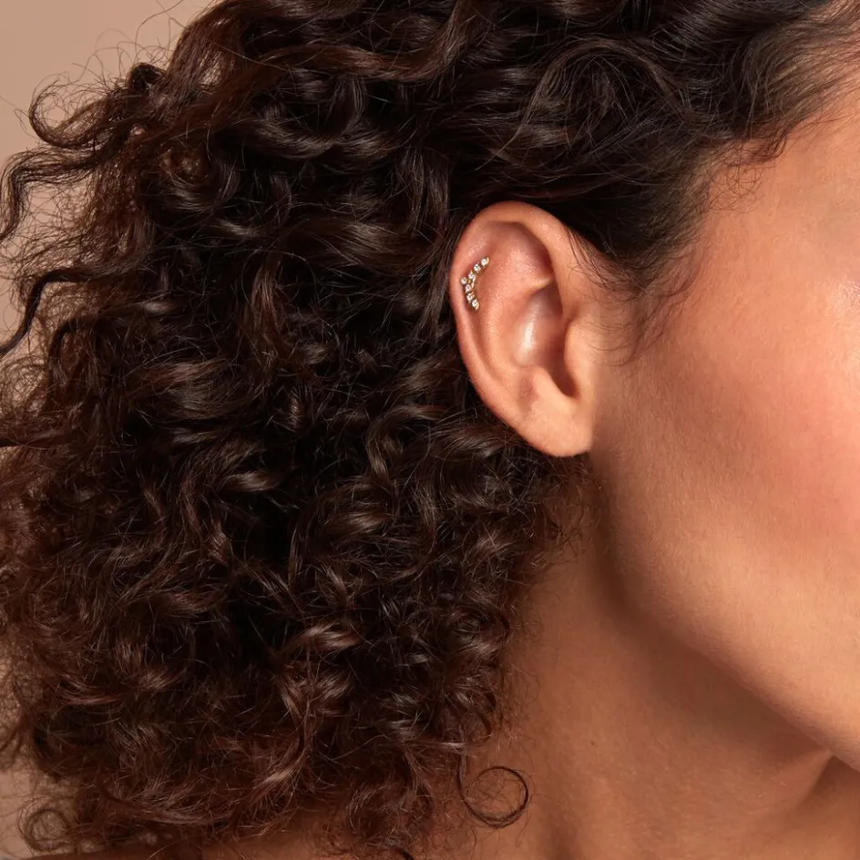 Best Histoire d'Or Piercing D'hélix Annecy Acier Jaune Cristal