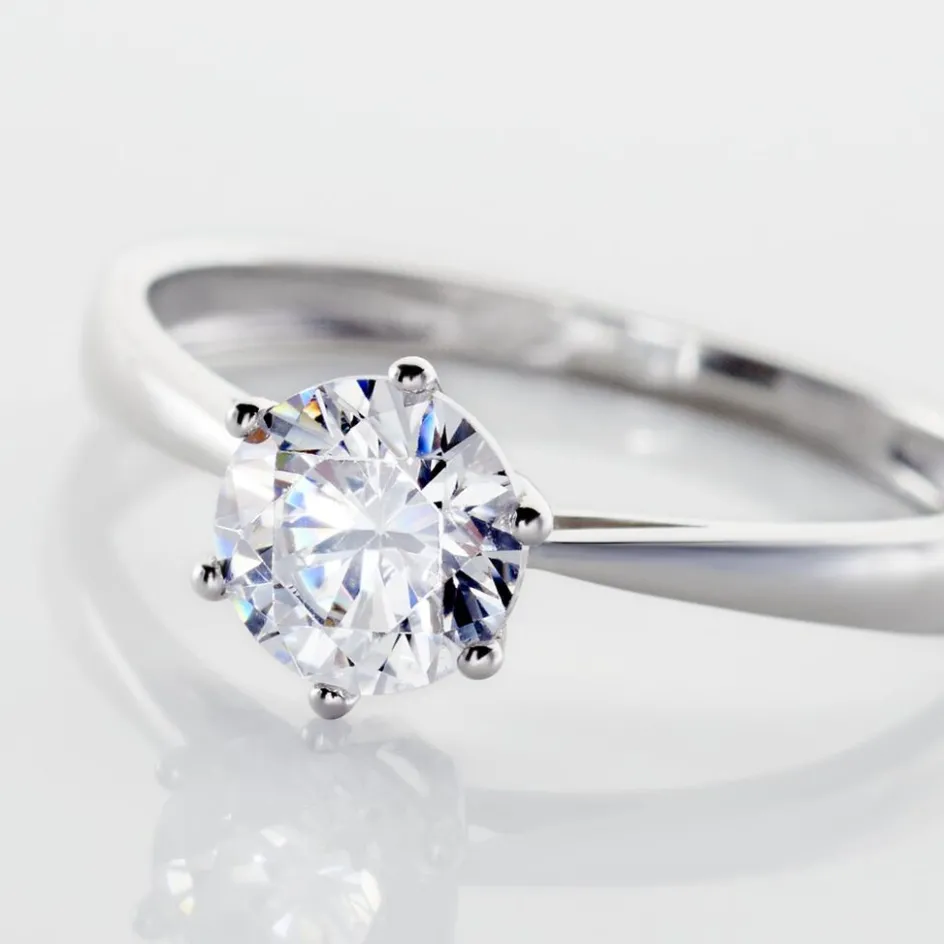 Clearance Histoire d'Or Solitaire Or Blanc Laurian Oxyde De Zirconium Blanc or blanc oxyde